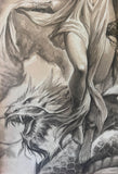 Ishtar and Tiamat - Original Drawing