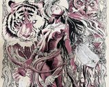 Queen & Huntress – White Silkscreen Test Print (Edition of 5)