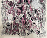 Queen & Huntress – White Silkscreen Test Print (Edition of 5)