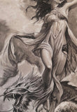 Ishtar and Tiamat - Original Drawing