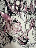 Queen & Huntress – White Silkscreen Test Print (Edition of 5)