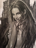 Countess Bathory - original charcoal painting