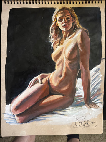 Gouache nude figure sketch 2025