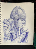 Gazing Over the Wall - original drawing