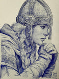Gazing Over the Wall - original drawing