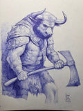 Minotaur Without A Maze - original drawing