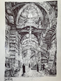 The Vaulted Library - original drawing