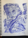 Diana Goddess of the Hunt - original drawing