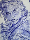 Diana Goddess of the Hunt - original drawing