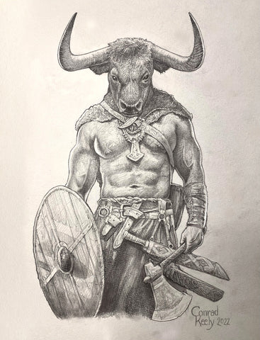 Minotaur — Limited edition art print by Conrad Keely